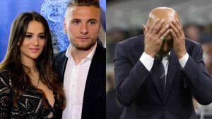 Ciro Immobile con sua moglie Jessica e il tecnico Spalletti